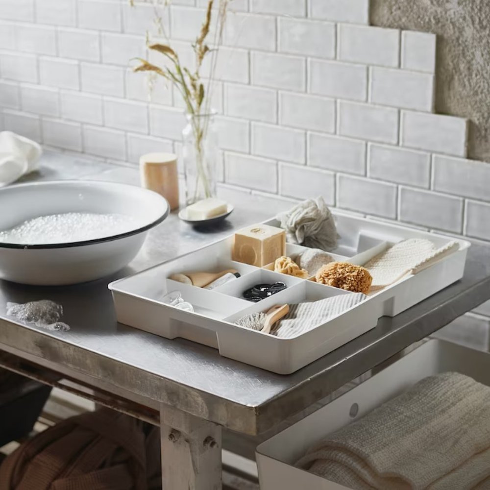 IKEA KUGGIS Insert With 8 Compartments Plastic Storage Organizer White